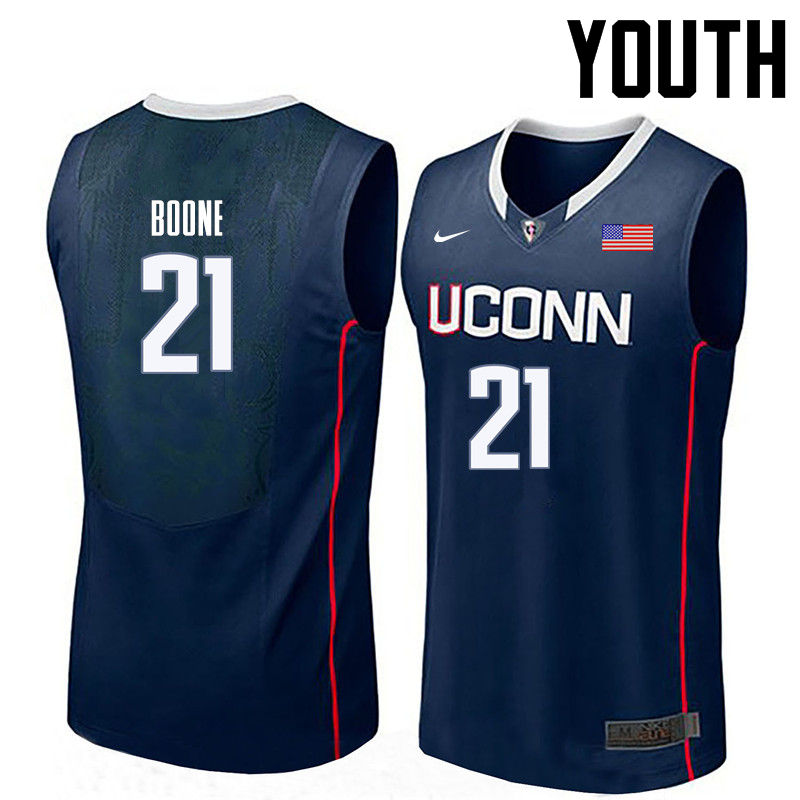 Youth Uconn Huskies #21 Josh Boone College Basketball Jerseys-Navy